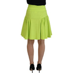 Dsquared² Green High Waist A-line Pleated Mini Women Skirt Dsquared² Dark Khaki