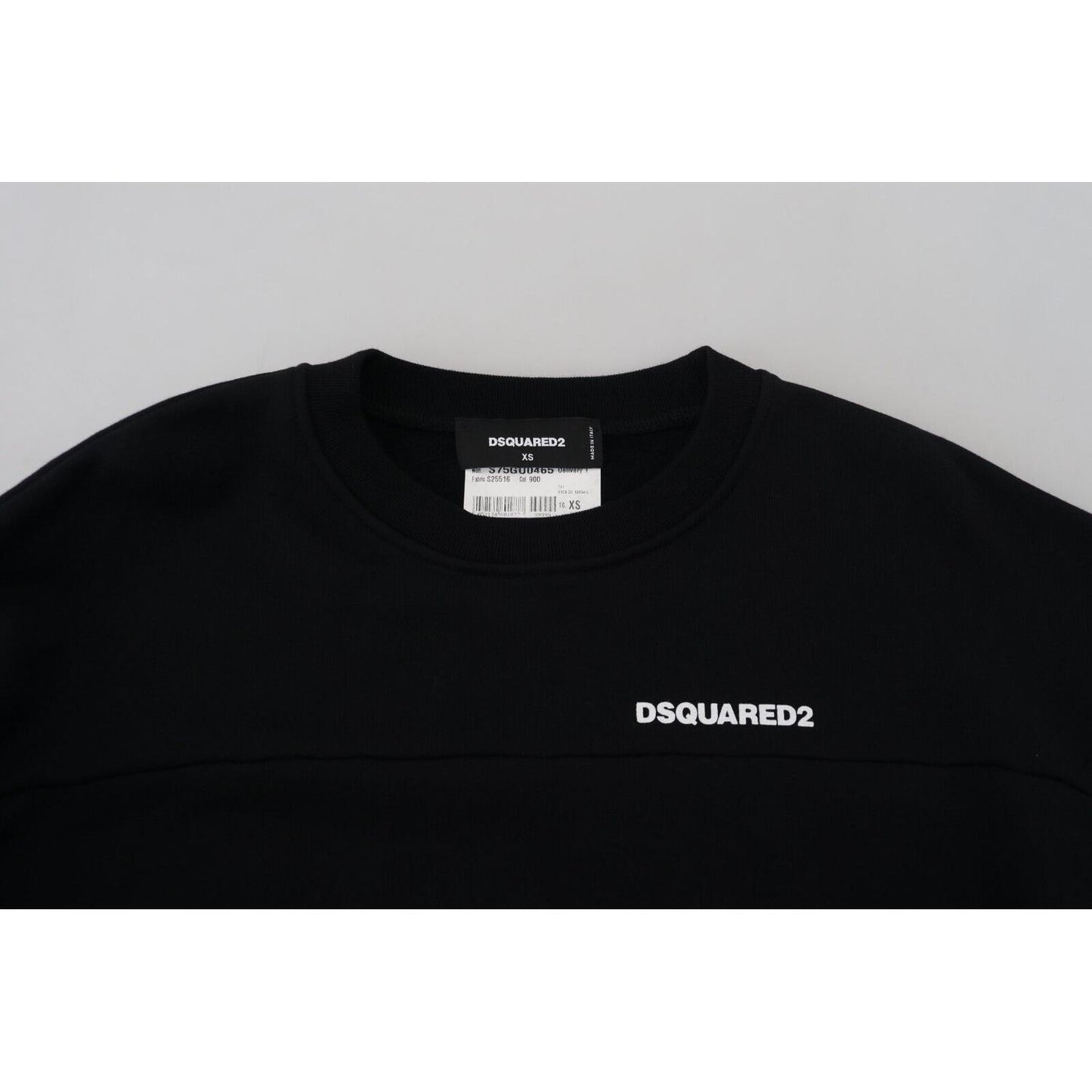 Dsquared² Black Cotton Printed Women Long Sleeve Sweater Dsquared² Black