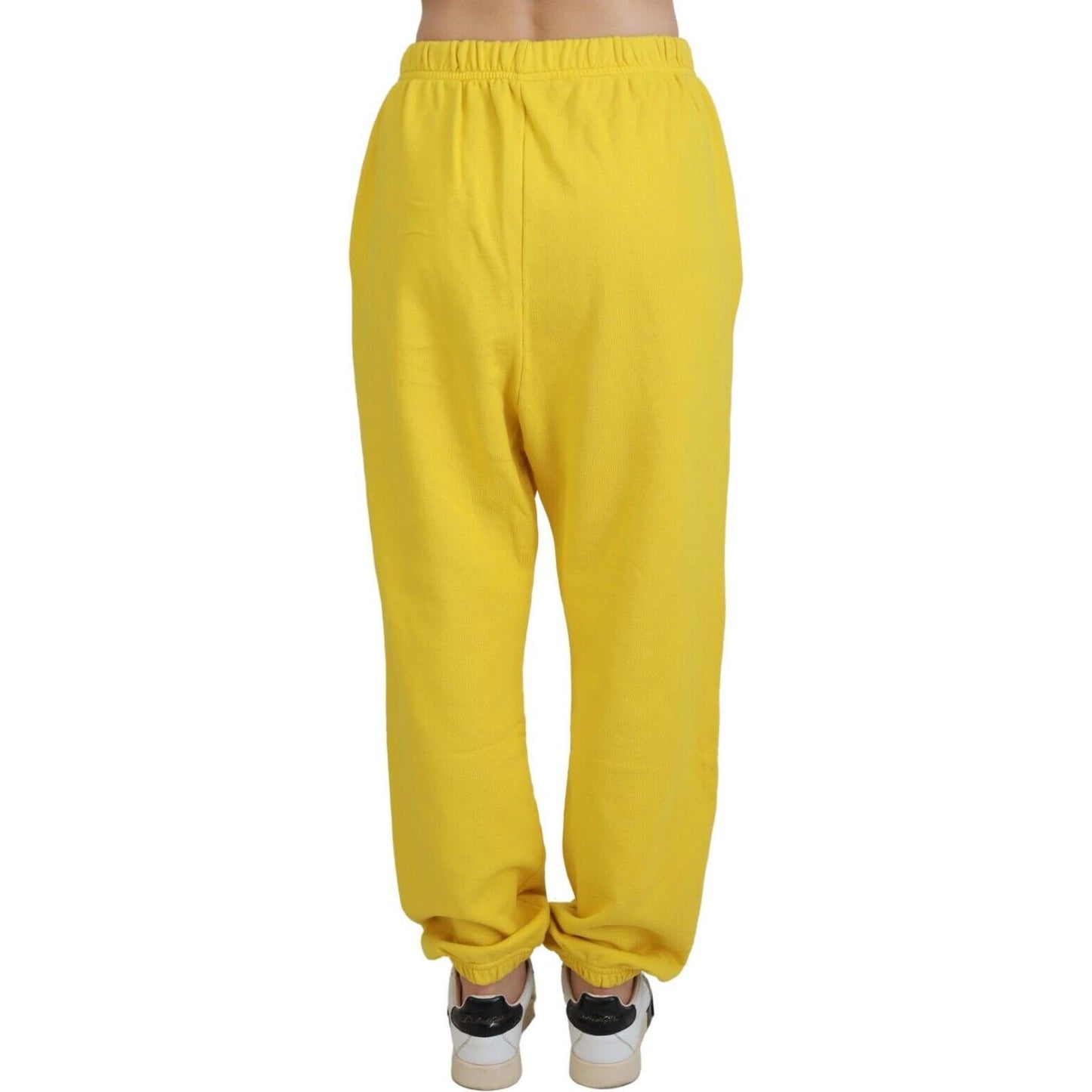 Dsquared² Yellow Mid Waist Logo Print Jogger Trouser Pants Dsquared² Goldenrod