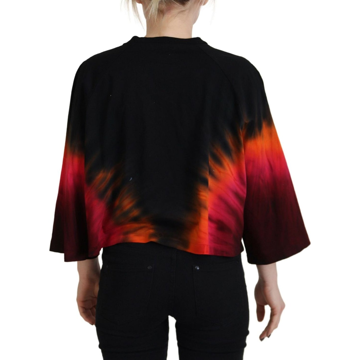 Dsquared² Black Cotton Tie Dye Crew Neck Casual Top Dsquared² Maroon