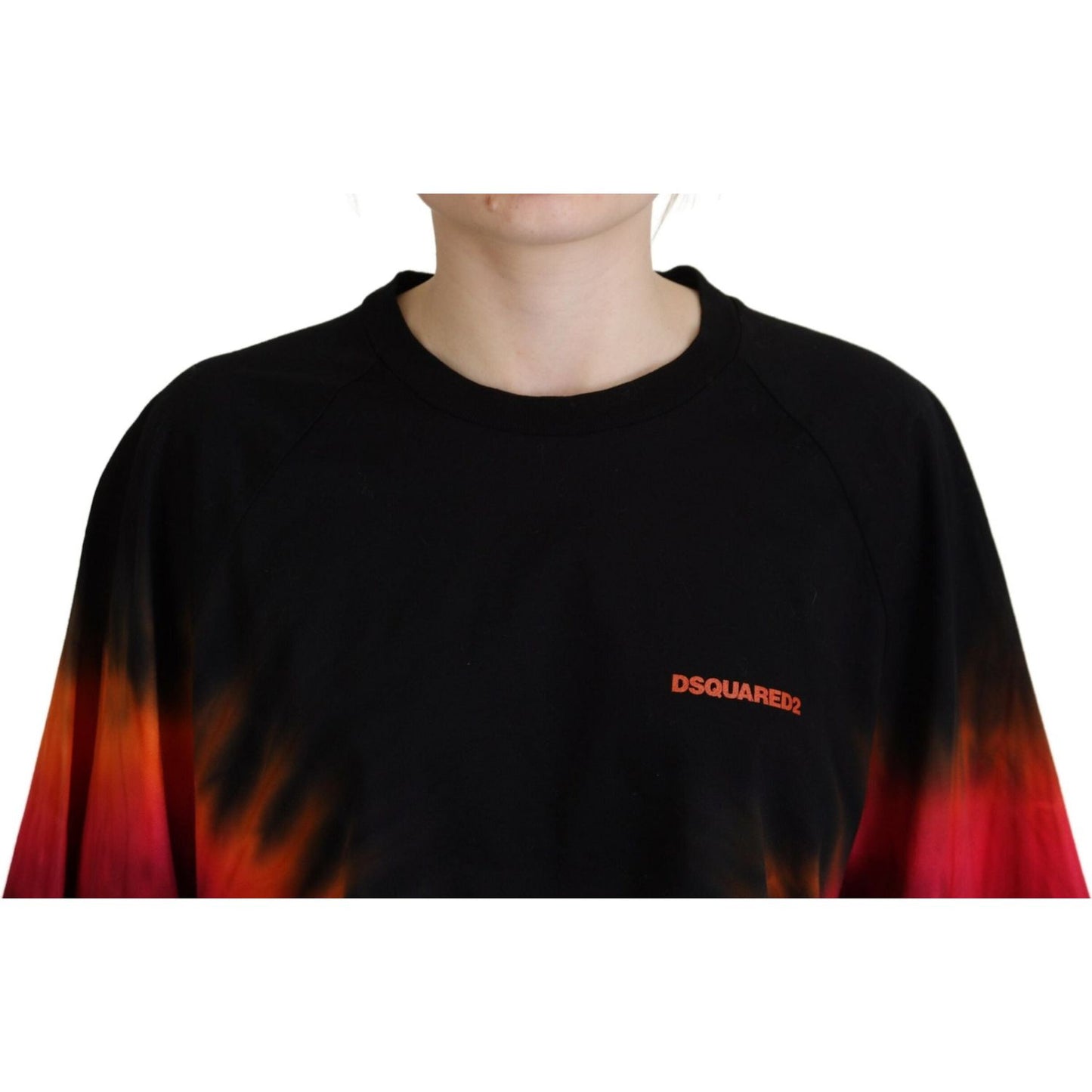Dsquared² Black Cotton Tie Dye Crew Neck Casual Top Dsquared² Rosy Brown