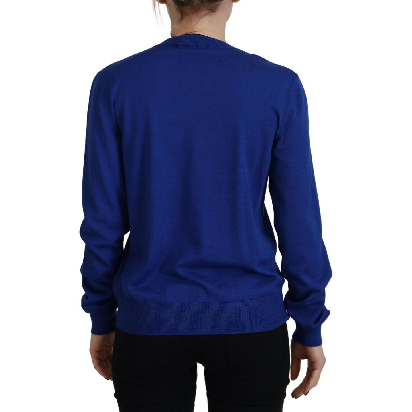Dsquared² Blue Long Sleeve Crew Neck Casual Sweater Dsquared² Midnight Blue