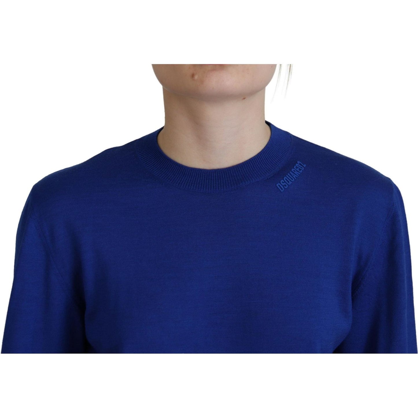 Dsquared² Blue Long Sleeve Crew Neck Casual Sweater Dsquared² Midnight Blue