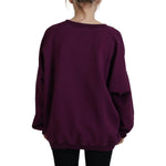 Dsquared² Purple Cotton Distressed Printed Long Sleeve Sweater TSH83438-38