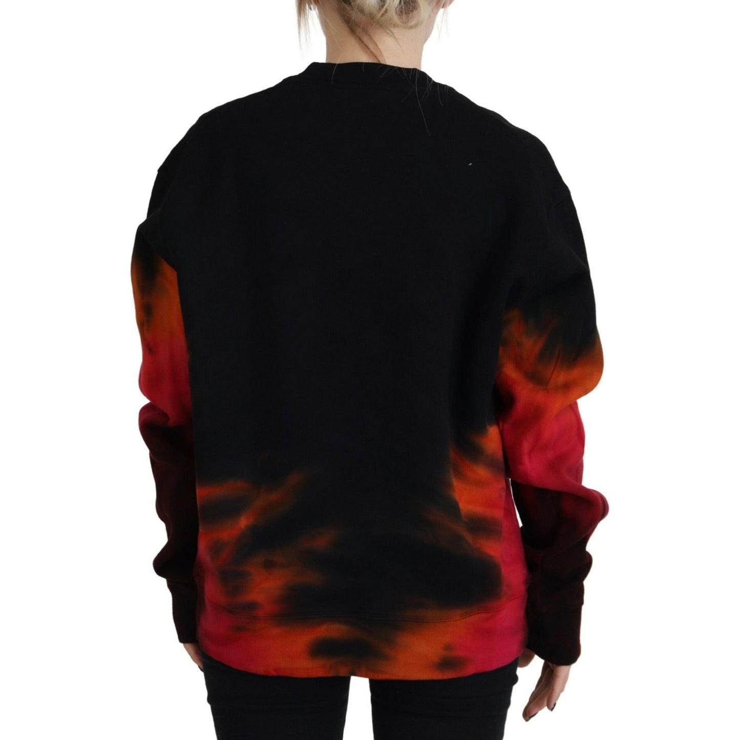 Dsquared² Black Tie Dye Logo Print Women Long Sleeve Sweater Dsquared² Black