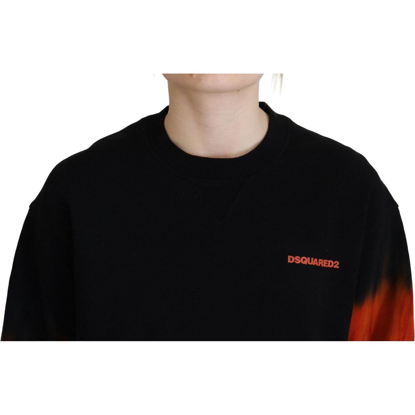 Dsquared² Black Tie Dye Logo Print Women Long Sleeve Sweater Dsquared² Black