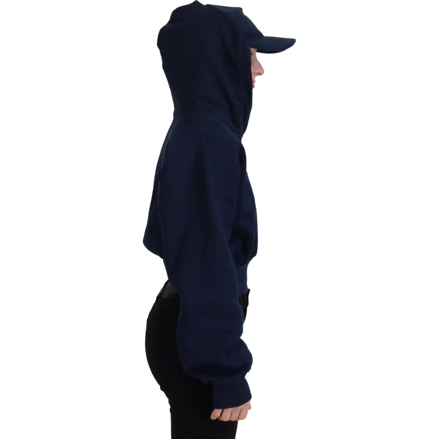 Dsquared² Blue Logo Print Hooded Cap Long Sleeve Sweater Dsquared² Black