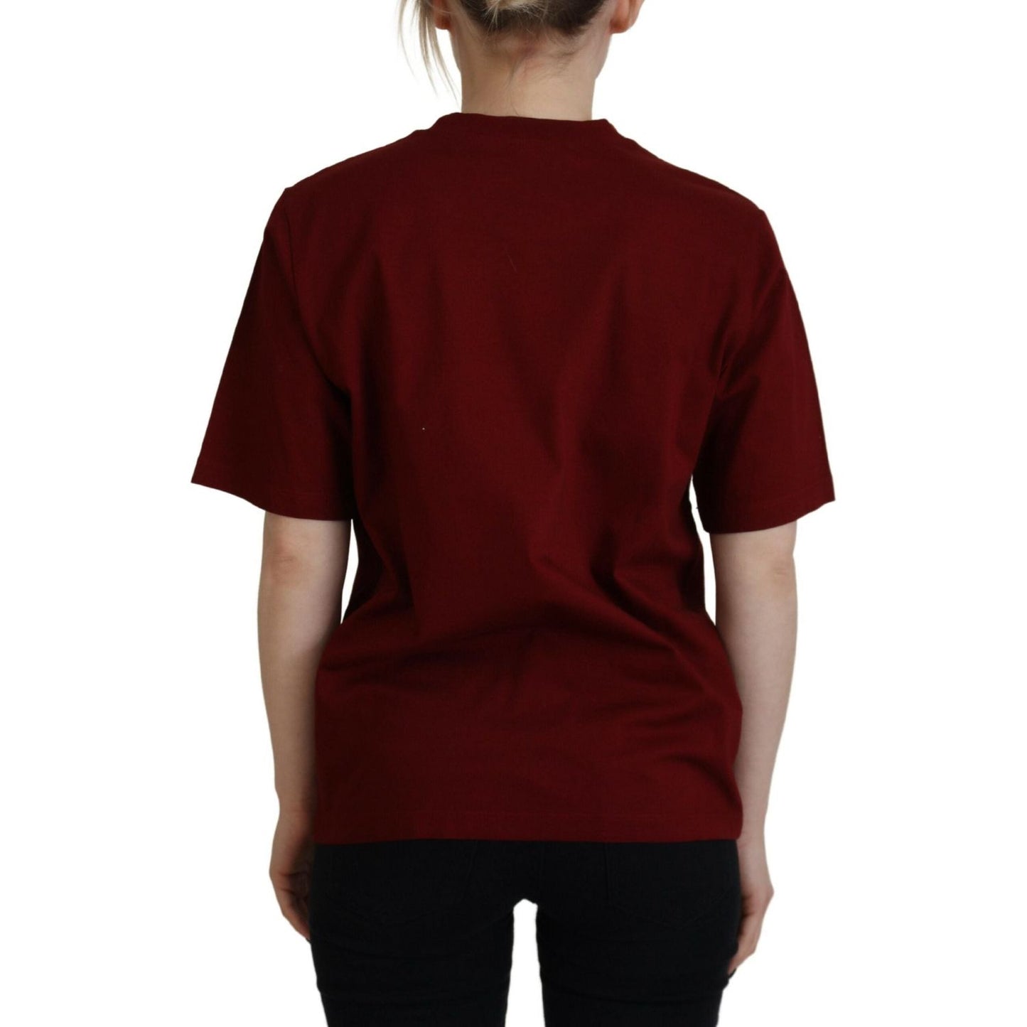 Dsquared² Maroon Logo Cotton Crewneck Short Sleeve Tee T-shirt Dsquared² Black