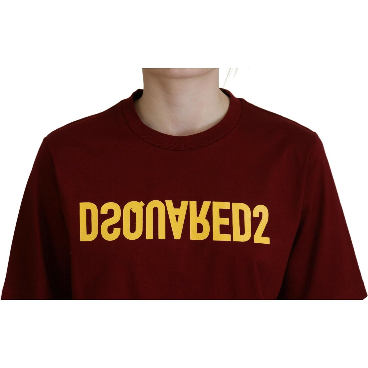 Dsquared² Maroon Logo Cotton Crewneck Short Sleeve Tee T-shirt Dsquared² Black