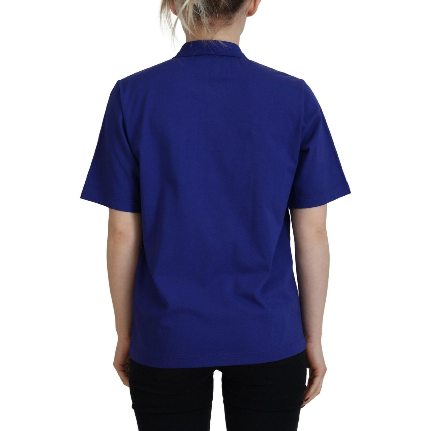 Dsquared² Blue Collared Writings Polo Short Sleeves T-shirt Dsquared² Midnight Blue