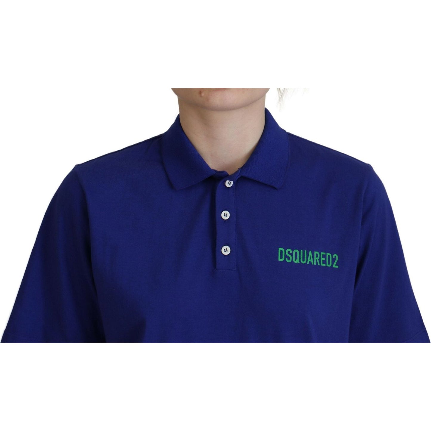 Dsquared² Blue Collared Writings Polo Short Sleeves T-shirt Dsquared² Midnight Blue