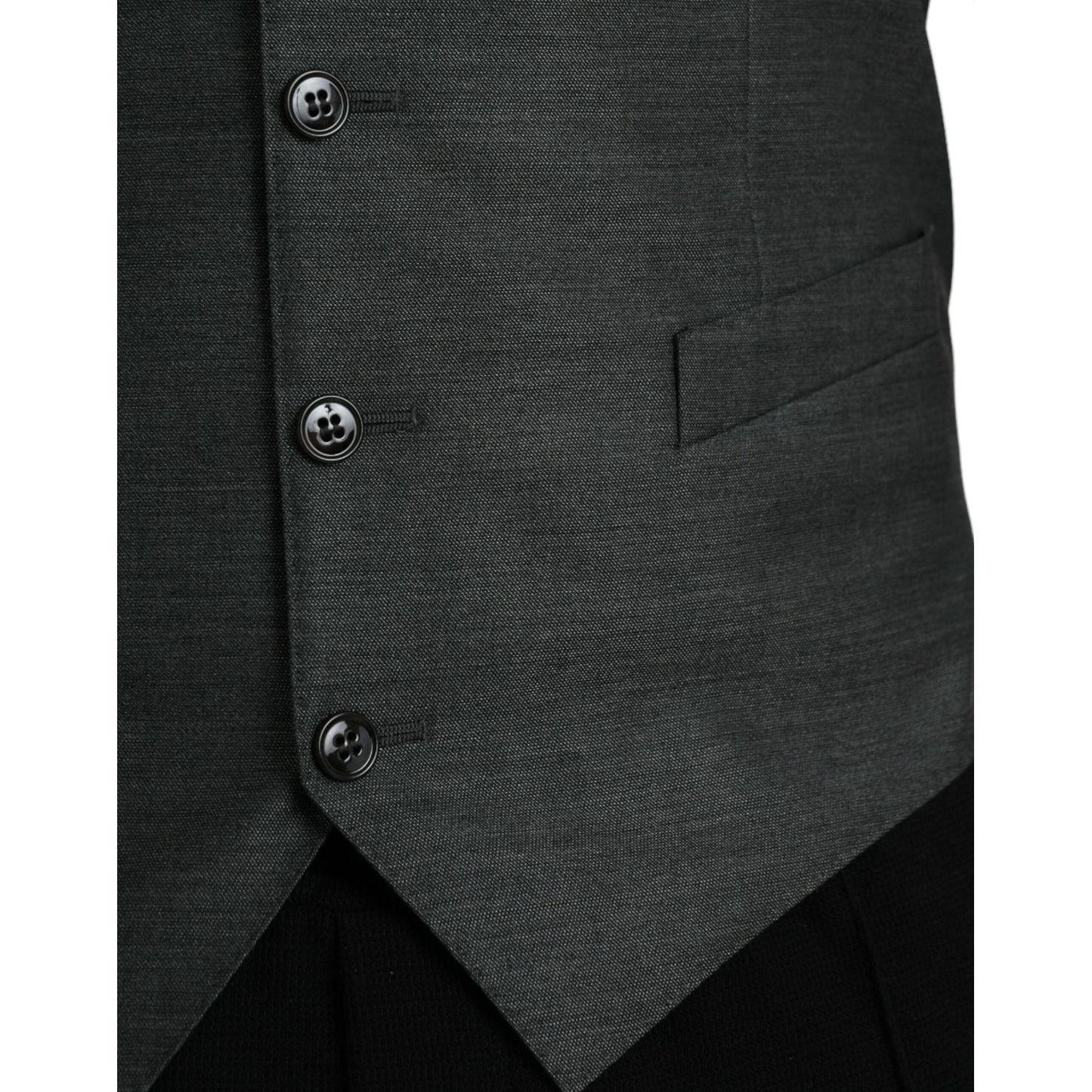 Dolce & Gabbana Gray Wool Formal Dress Waistcoat Vest Dolce & Gabbana Dark Slate Gray