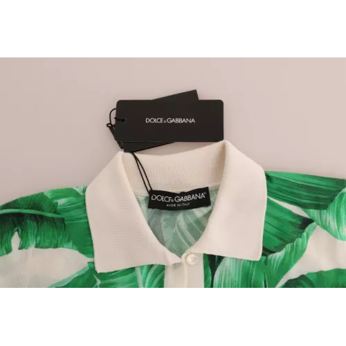 Dolce & Gabbana Green Banana Print Silk Polo T-shirt Dolce & Gabbana Dark Slate Gray