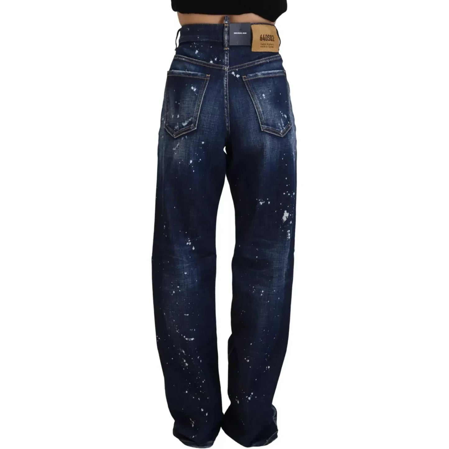 Dsquared² Blue High Waist Tattered Denim Jeans San Diego Dsquared² Black