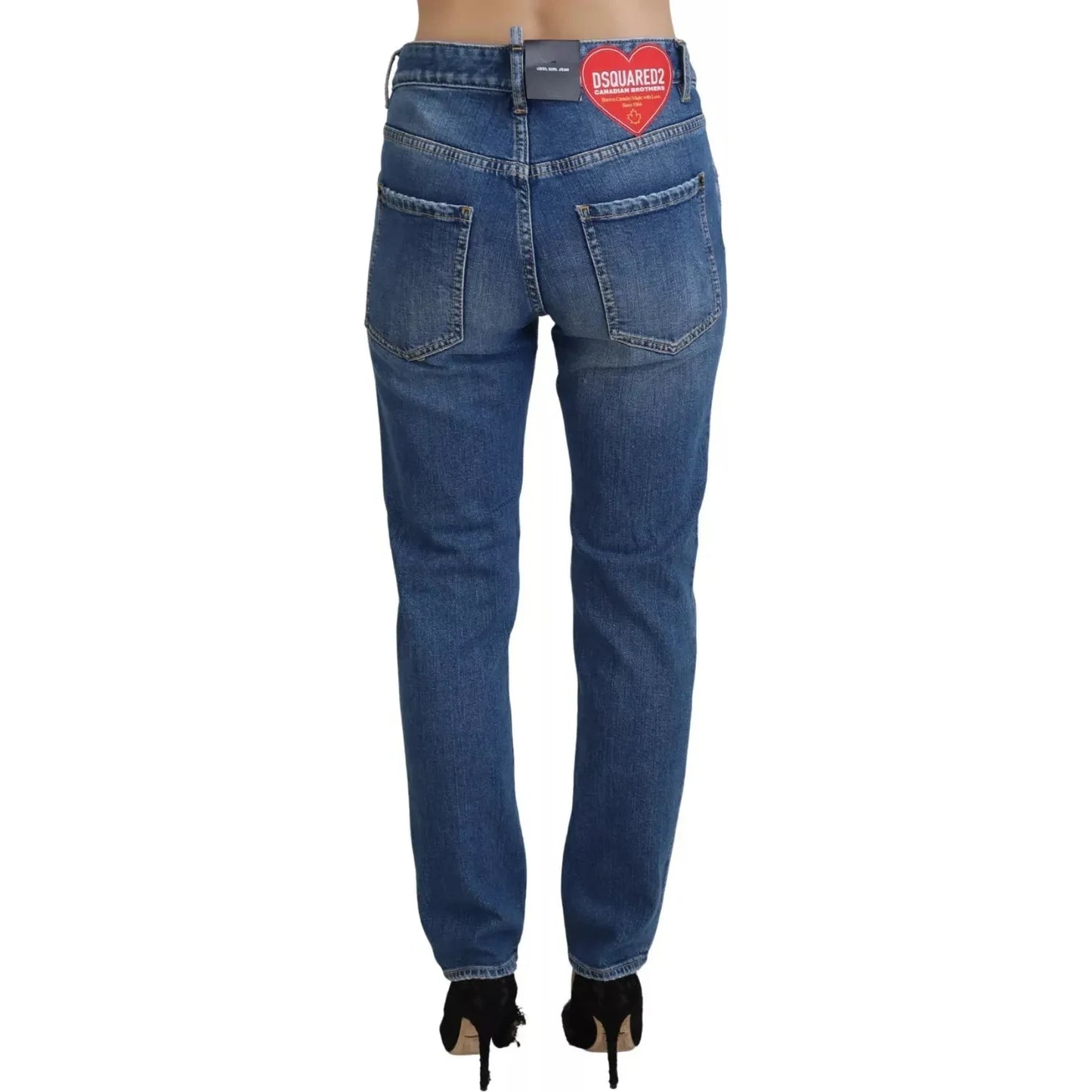 Dsquared² Cool Girl Blue Distressed Mid Waist Denim Jeans Dsquared² Dark Slate Gray