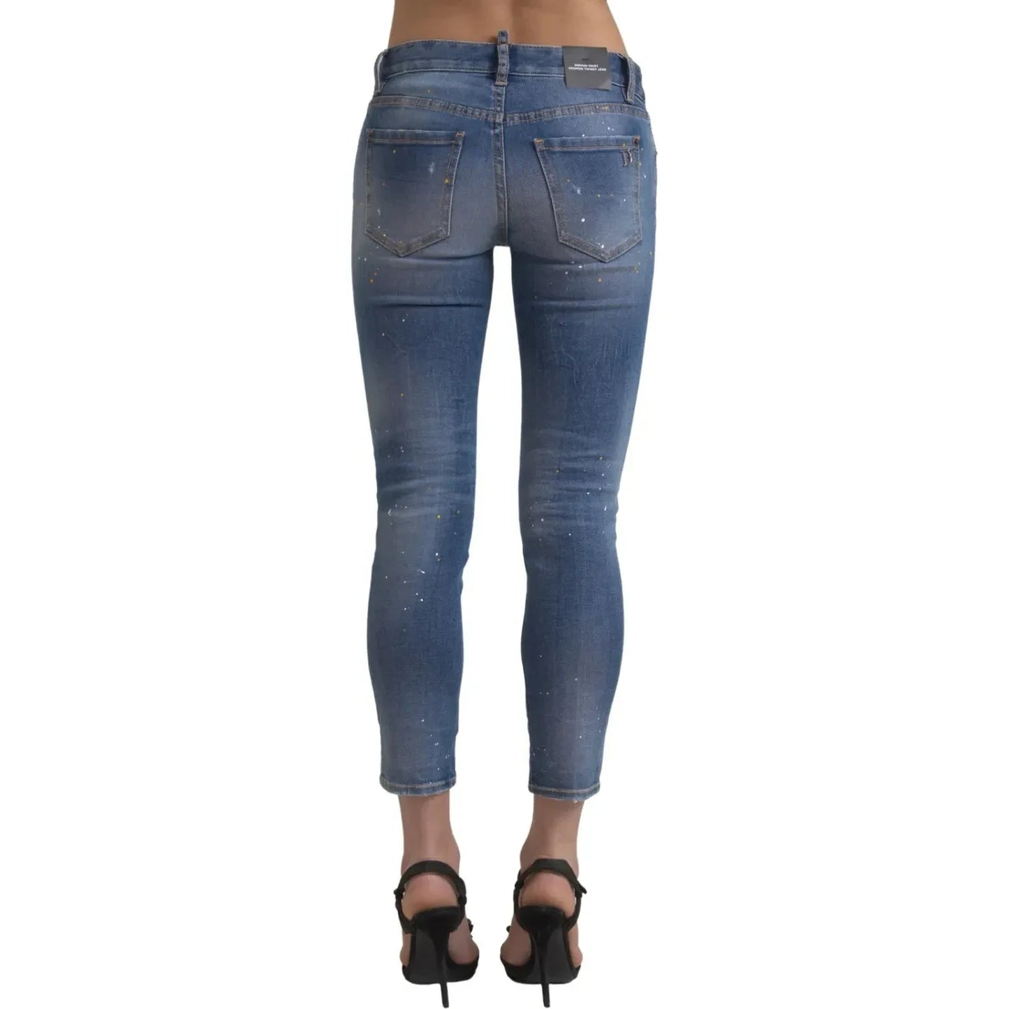 Dsquared² Blue Mid Waist Cropped Twiggy Denim Jeans Dsquared² Dim Gray