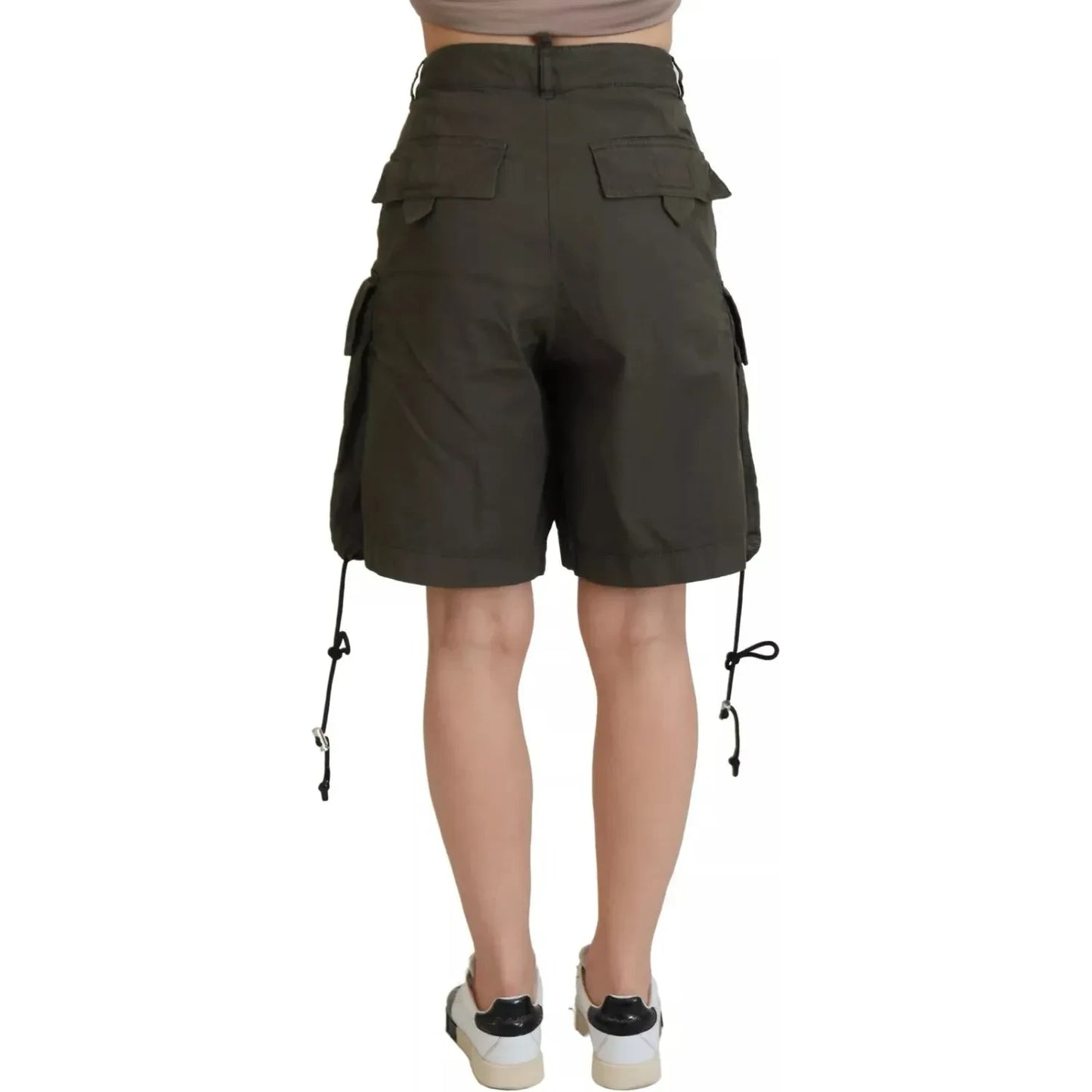 Dsquared² Green High Waist Cargo Bermuda Women Shorts Dsquared² Rosy Brown