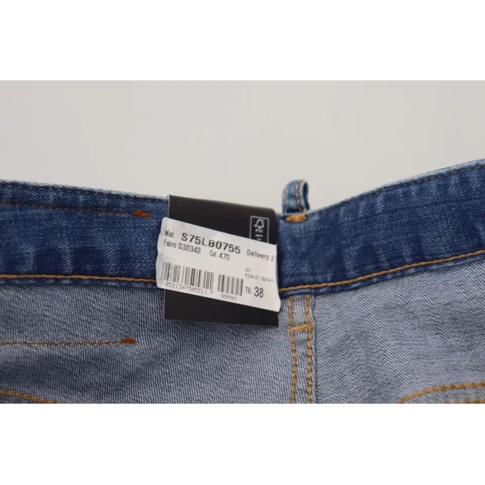 Dsquared² Blue Cotton Low Waist Cropped Cool Girl Denim Jeans Dsquared² Dark Slate Gray