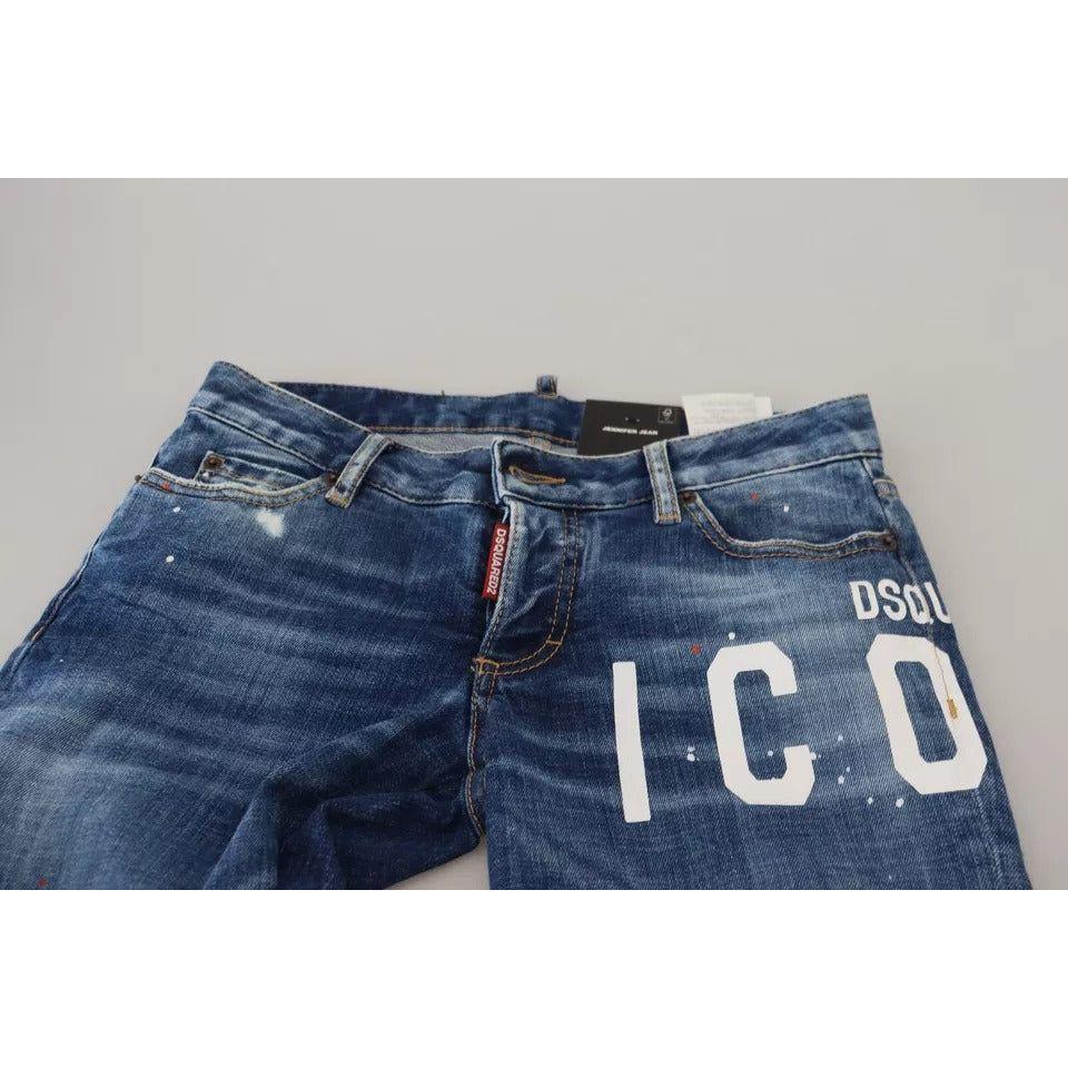 Dsquared² Blue Icon Low Waist Skinny Jennifer Denim Jeans Dsquared² Dark Slate Gray