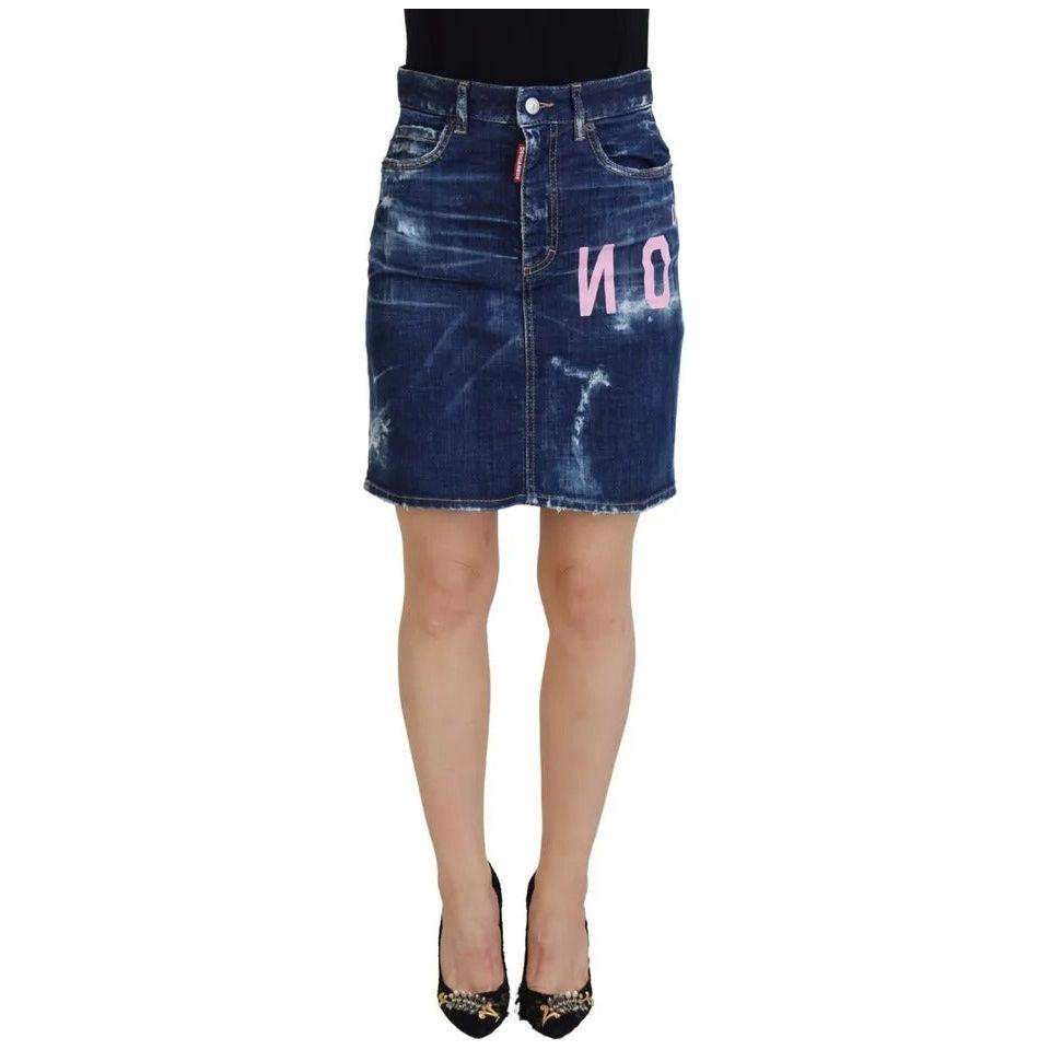 Dsquared² Blue Icon High Waist Denim Mini Boston Jean Skirt Dsquared² Dark Slate Gray
