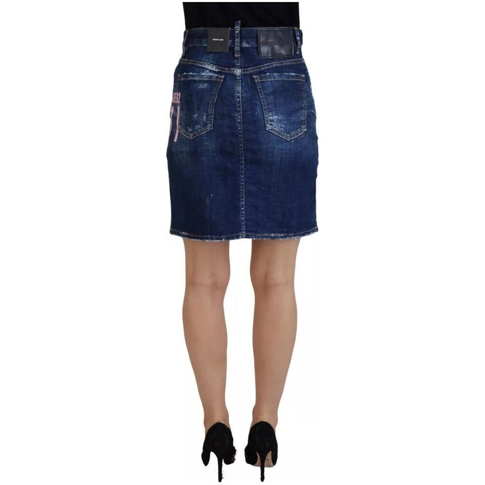 Dsquared² Blue Icon High Waist Denim Mini Boston Jean Skirt Dsquared² Dark Slate Gray