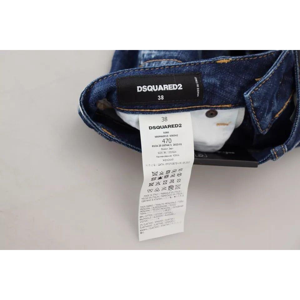 Dsquared² Blue Icon High Waist Denim Mini Boston Jean Skirt Dsquared² Gray