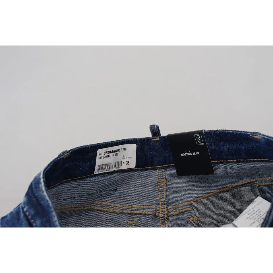 Dsquared² Blue Icon High Waist Denim Mini Boston Jean Skirt Dsquared² Gray
