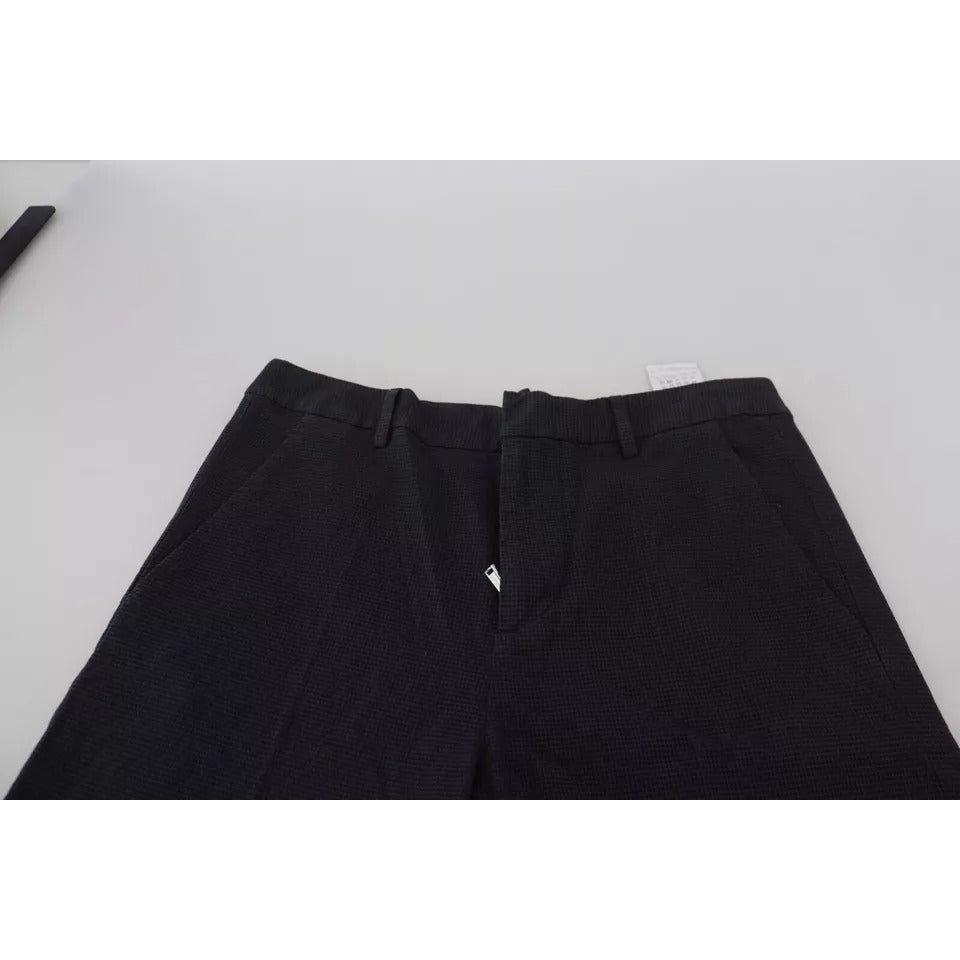 Dsquared² Black Checkered High Waist Straight Pants Dsquared² Black