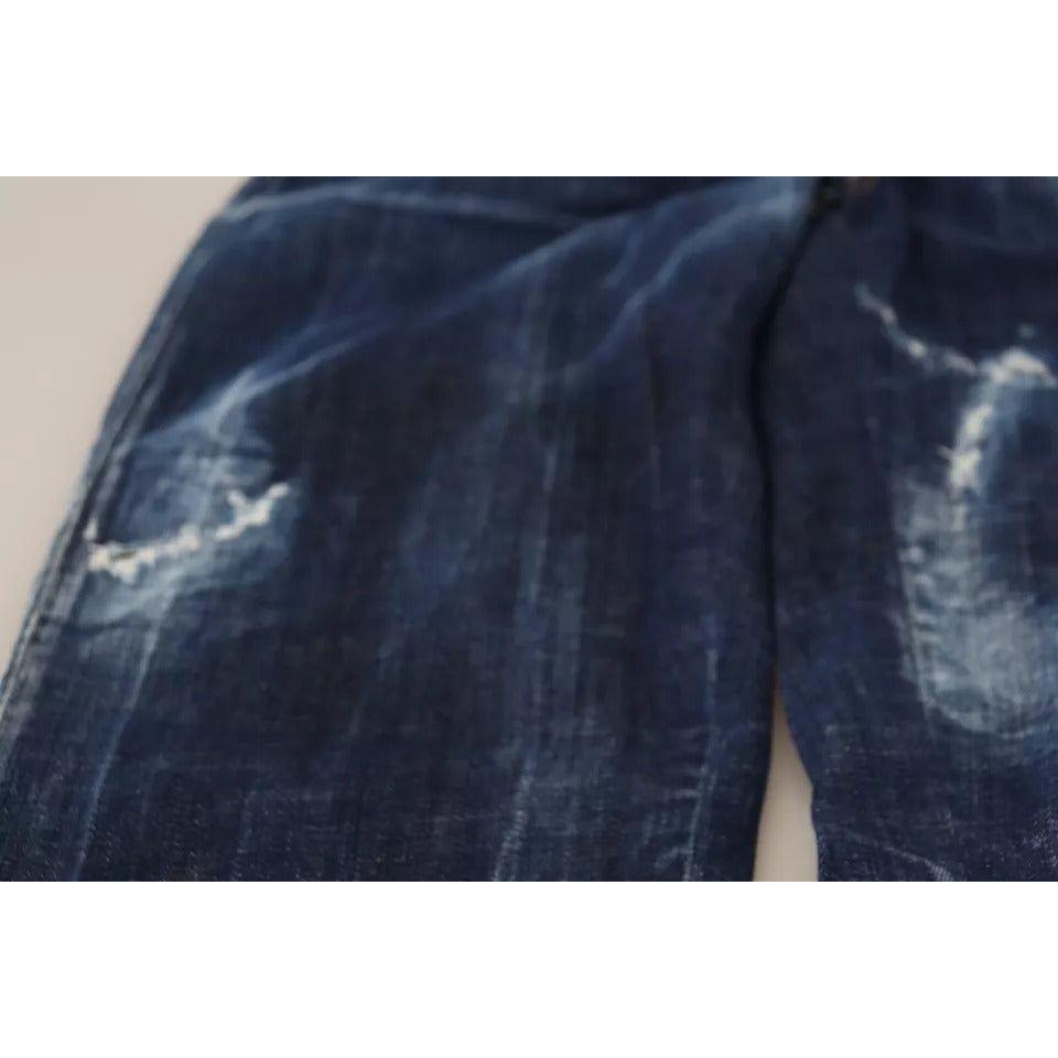 Dsquared² Blue Icon High Waist Straight Denim Boston Jeans Dsquared² Dark Slate Gray