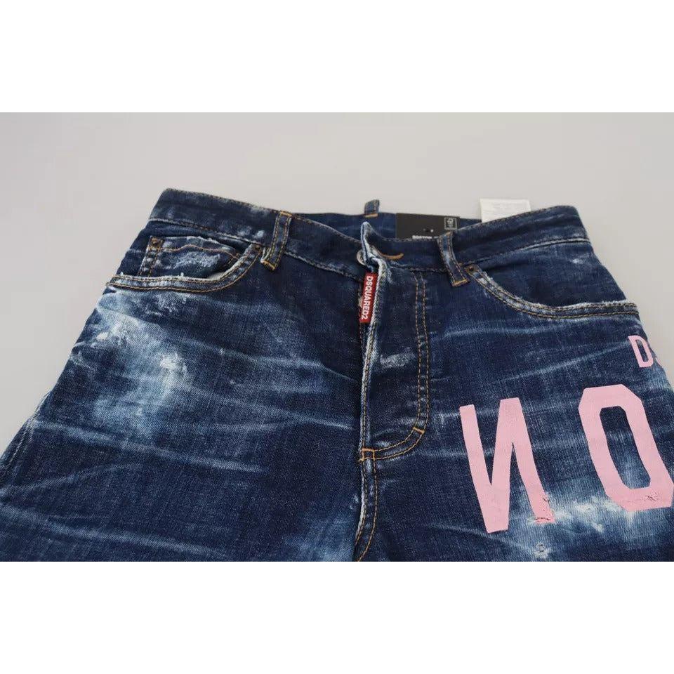 Dsquared² Blue Icon High Waist Straight Denim Boston Jeans Dsquared² Light Gray