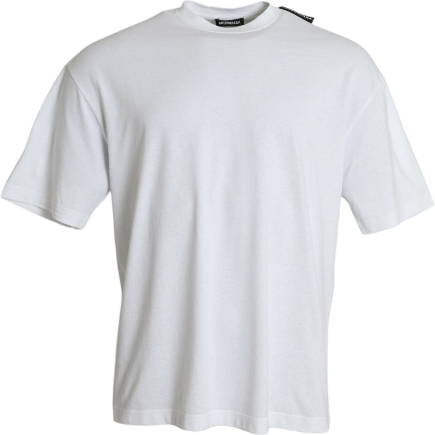 Balenciaga Off White Cotton Jersey Round Neck T-shirt Balenciaga Light Gray