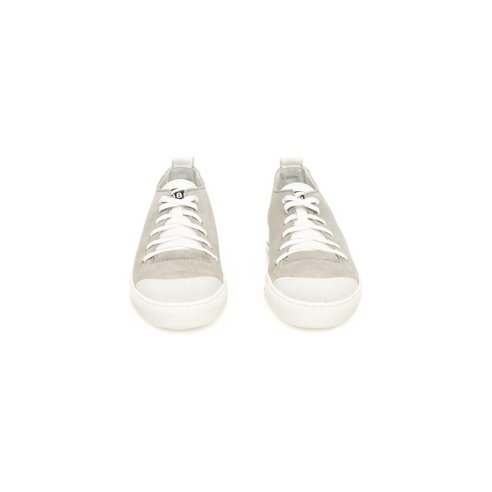 Cerruti 1881 Gray Cowhide Men Sneaker Cerruti 1881 Antique White