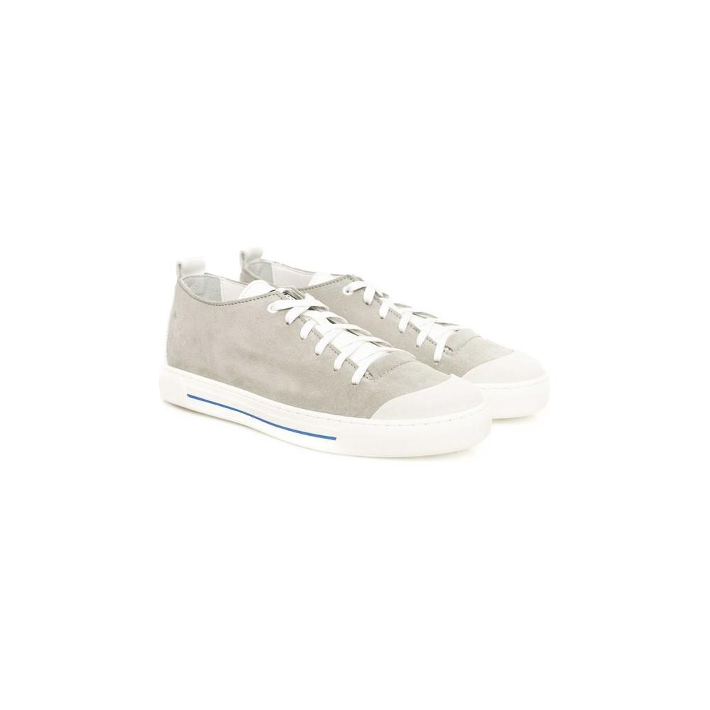 Cerruti 1881 Gray Cowhide Men Sneaker Cerruti 1881 Light Gray