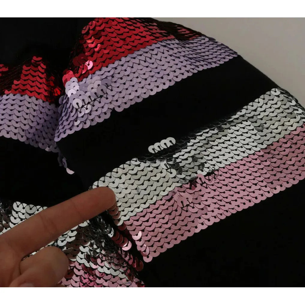 Dolce & Gabbana DG Sequined Hooded Pullover Sweater Dolce & Gabbana Rosy Brown