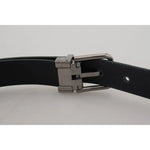 Dolce & Gabbana Green Calf Leather Silver Tone Metal Buckle Belt Dolce & Gabbana Gray
