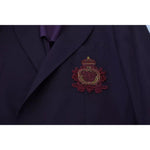 Dolce & Gabbana Purple Logo Single Breasted Wool Blazer Dolce & Gabbana Black