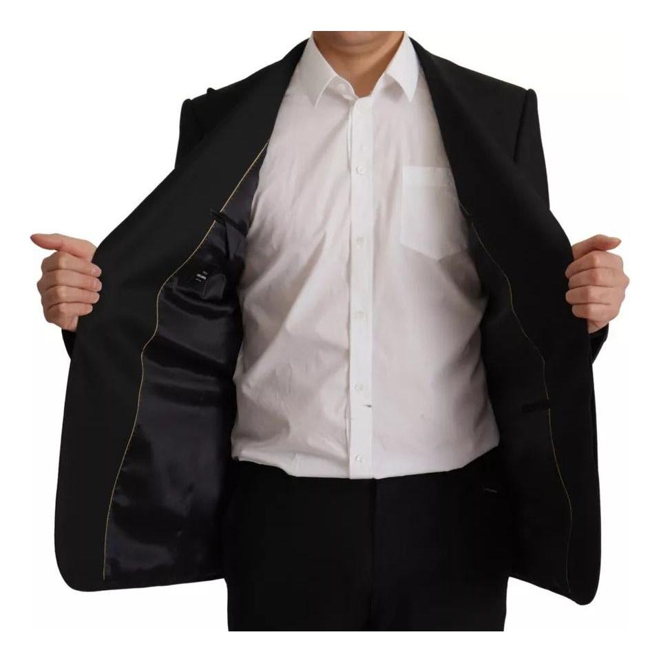 Dolce & Gabbana Black Polyester Single Breasted BlazerJacket Dolce & Gabbana Black