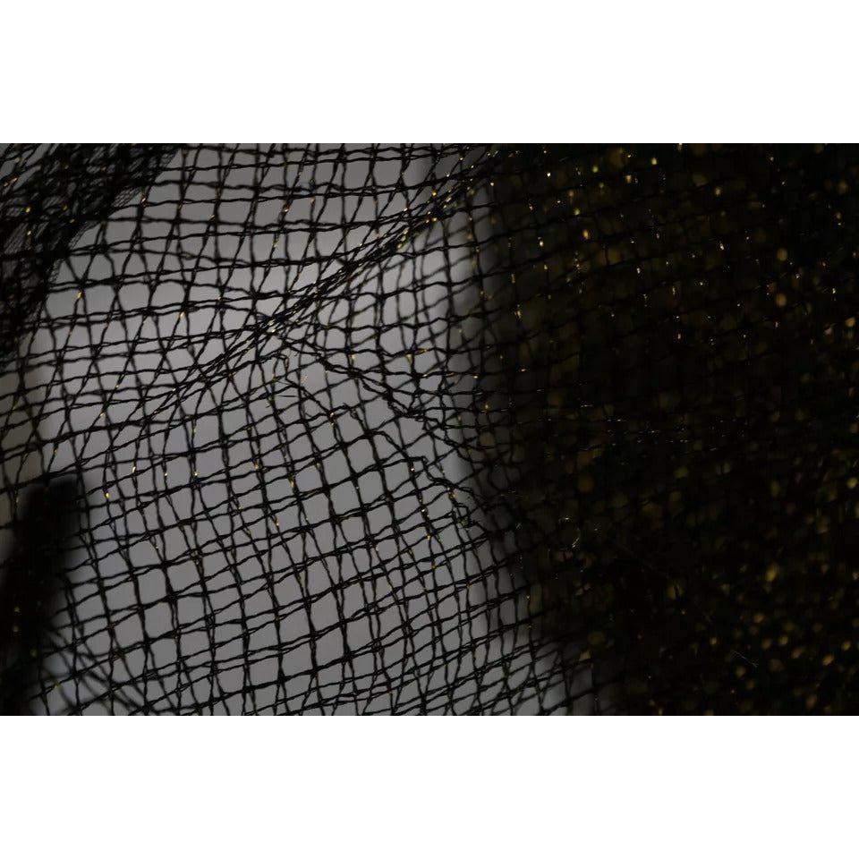 Dolce & Gabbana Black Gold Crystal Heart A-line Dress Dolce & Gabbana Black