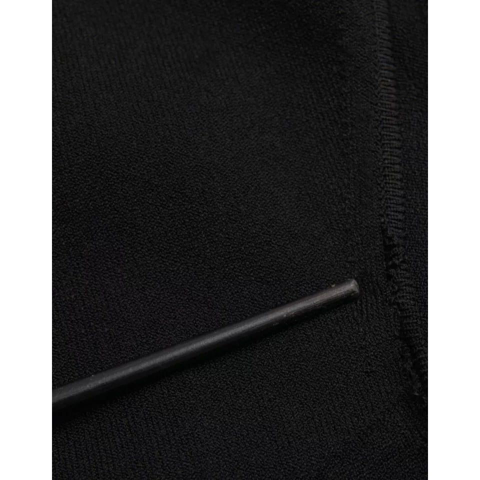 Dolce & Gabbana Black Viscose Sleeveless Bodycon Midi Dress Dolce & Gabbana Black