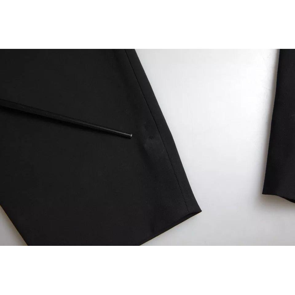 Dolce & Gabbana Black Wool Stretch Strapless Jumpsuit Dress Dolce & Gabbana Black