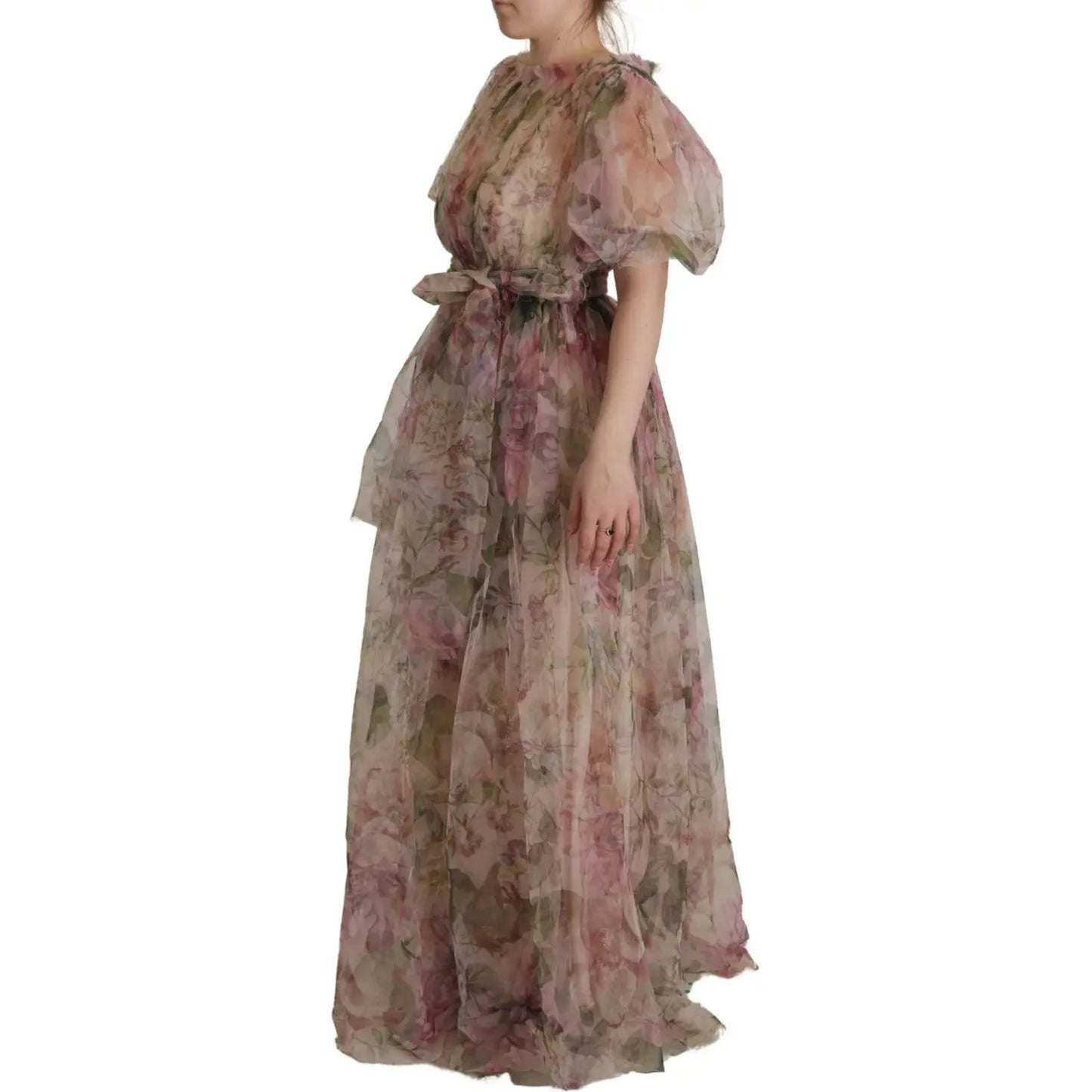 Dolce & Gabbana Multicolor Floral Print Long Maxi Gown Dress Dolce & Gabbana Dim Gray