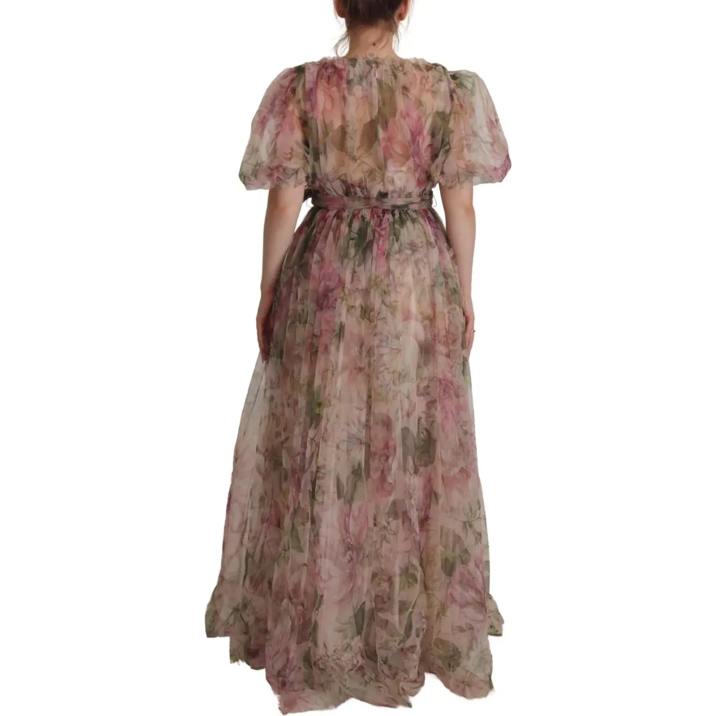 Dolce & Gabbana Multicolor Floral Print Long Maxi Gown Dress Dolce & Gabbana Dim Gray