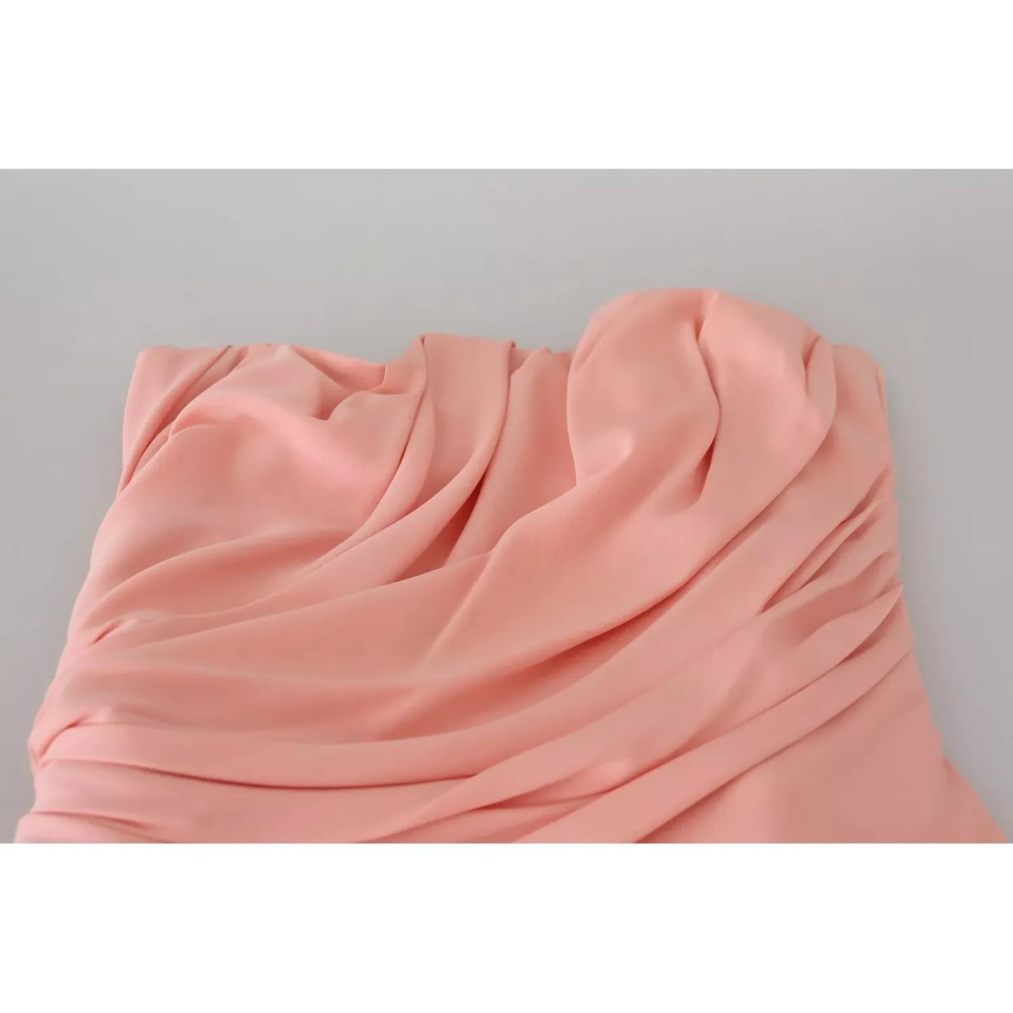 Dolce & Gabbana Pink Silk Stretch Strapless Sheath Dress Dolce & Gabbana Tan