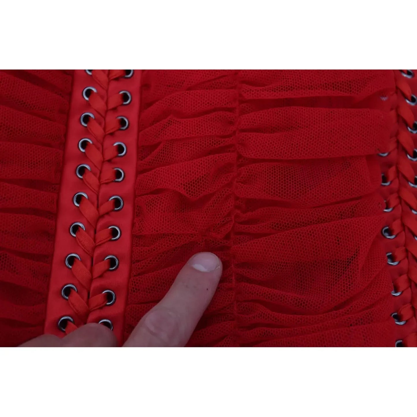 Dolce & Gabbana Red Mesh Trim Bodycon Sheath Midi Dress Dolce & Gabbana Dark Red