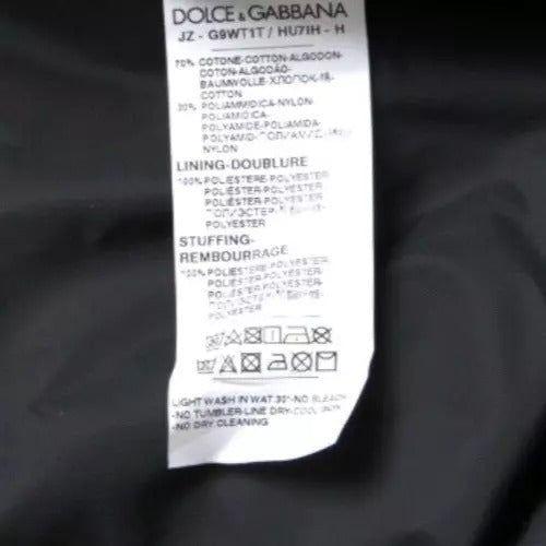 Dolce & Gabbana Black Cotton Hooded Logo Bomber Jacket Dolce & Gabbana Dark Slate Gray