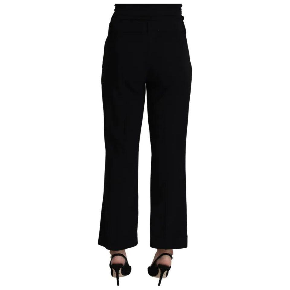 Dolce & Gabbana Black Wool Stretch Cropped Capri Trouser Pants Dolce & Gabbana Black