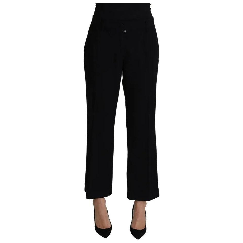 Dolce & Gabbana Black Wool Stretch Cropped Capri Trouser Pants Dolce & Gabbana Black