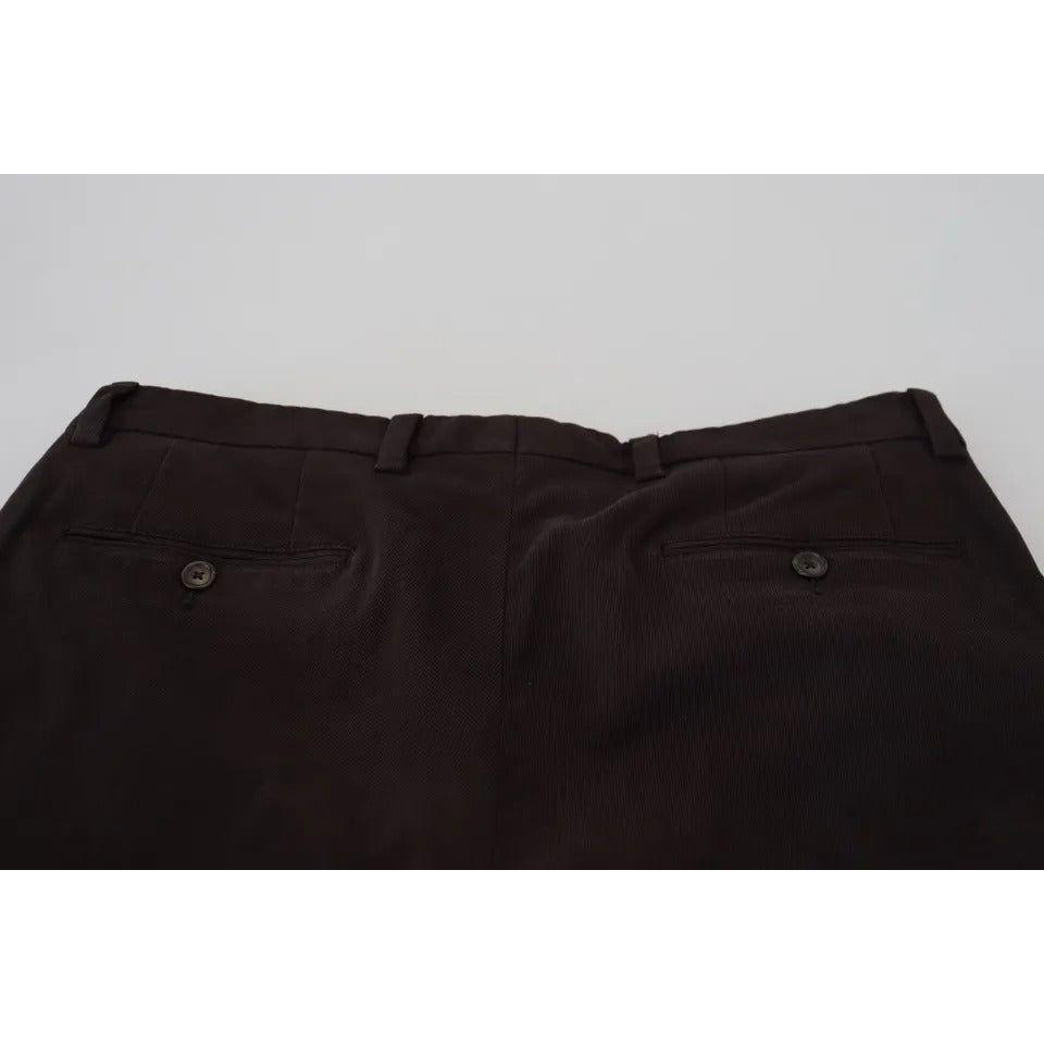 Dolce & Gabbana Brown Skinny Men Cotton Stretch Pants Dolce & Gabbana Black