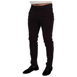 Dolce & Gabbana Brown Skinny Men Cotton Stretch Pants Dolce & Gabbana Black