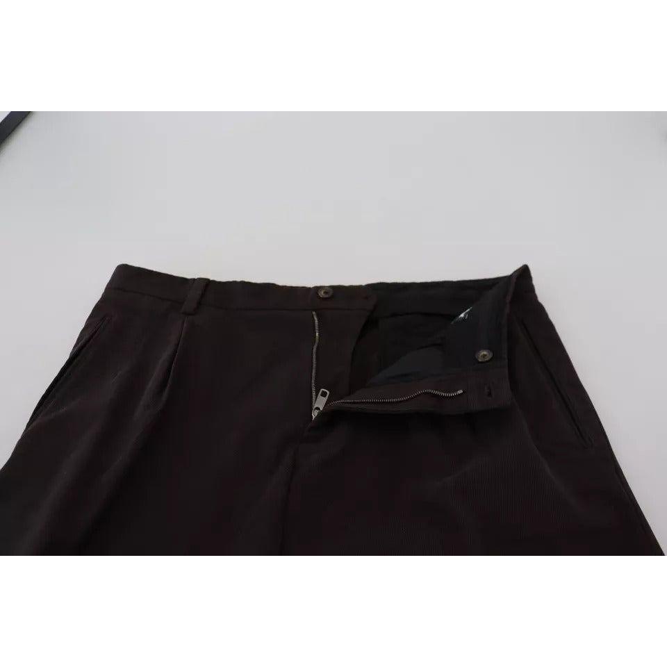 Dolce & Gabbana Brown Skinny Men Cotton Stretch Pants Dolce & Gabbana Black